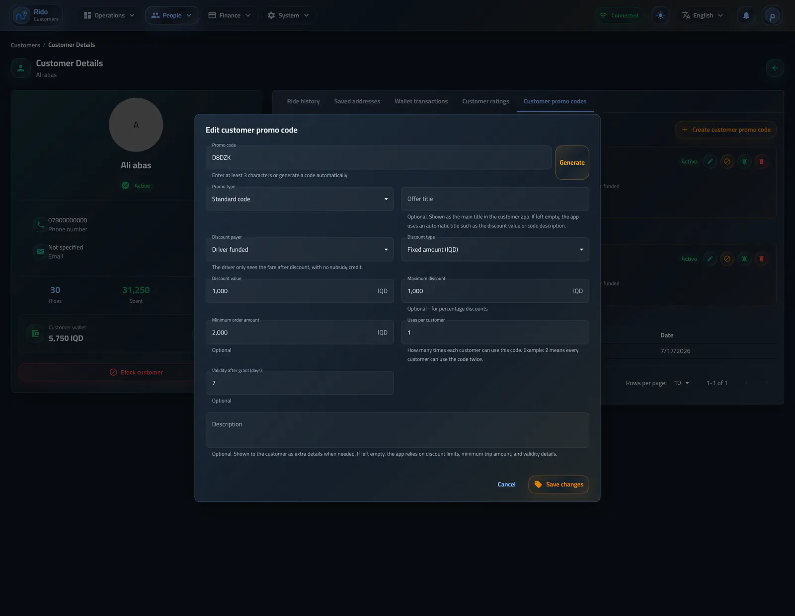 Edit a fixed-value customer offer